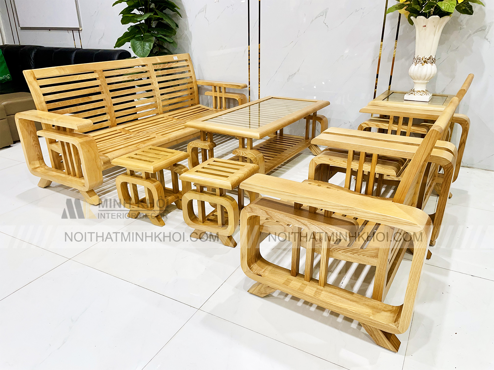 Bộ Bàn Ghế Sofa Hiện Đại Gỗ Sồi 7 Món - SF232G