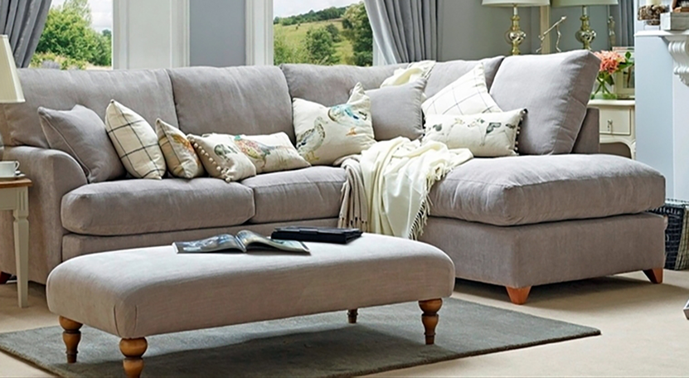 Bộ ghế sofa gỗ chữ L phòng khách hiện đại - F005