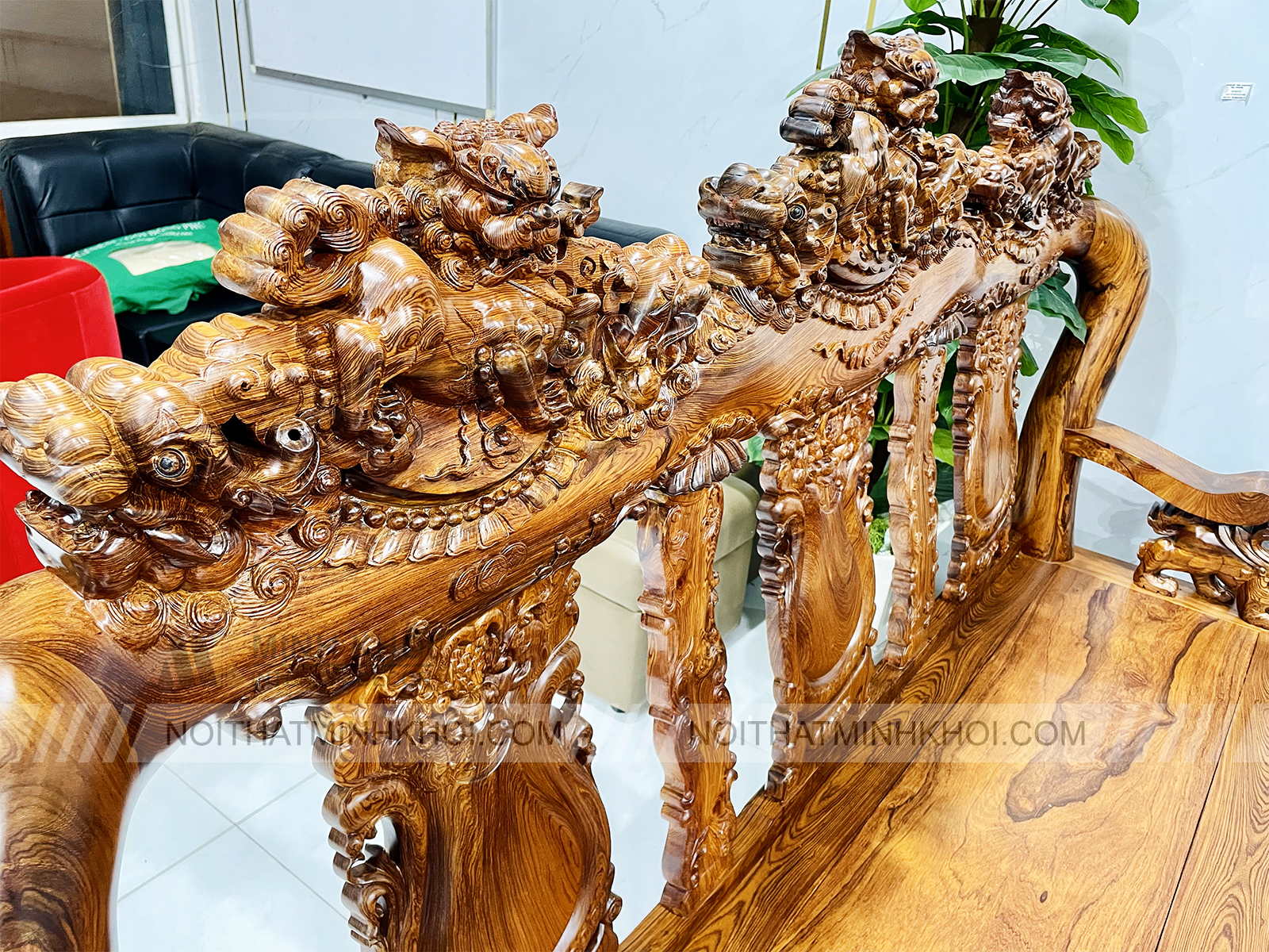 Salon Gỗ Cẩm Lai Chạm Nghê 6 Món Đẳng Cấp – SL249