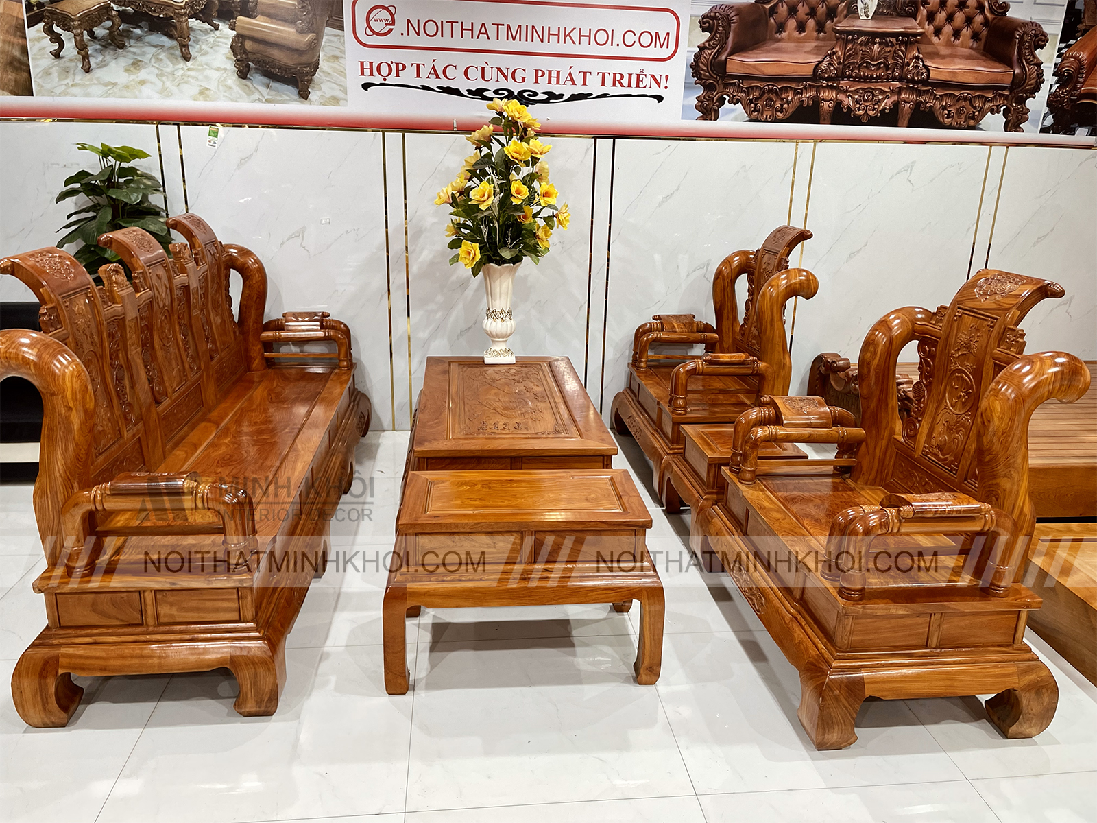 Salon Gỗ Hương Đá Tần Thủy Hoàng tay 14 - SL206