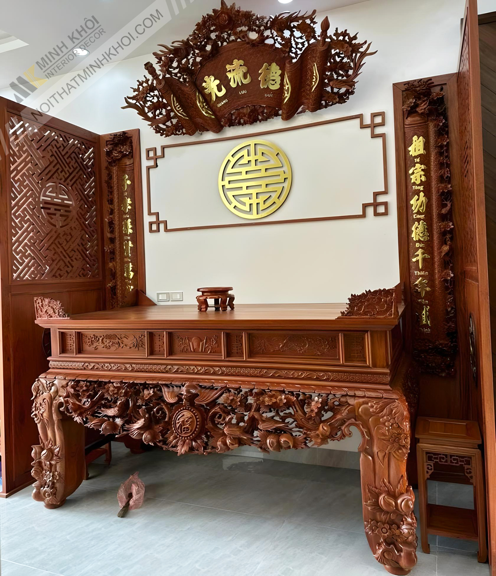 Bộ Sập Thờ Chạm Mai Điểu - ST905