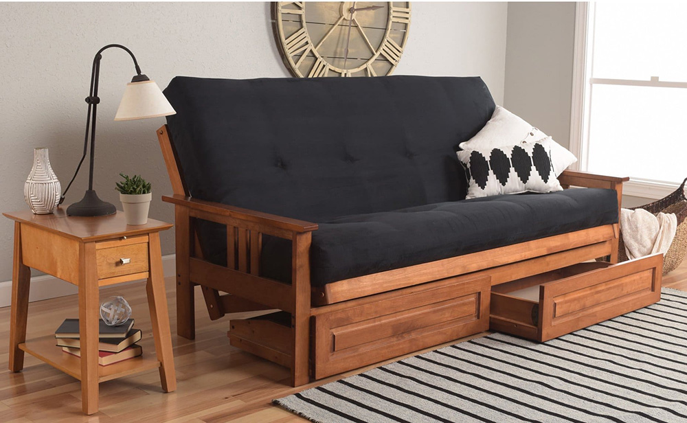 Sofa giường gỗ có nấc điều chỉnh tựa đầu