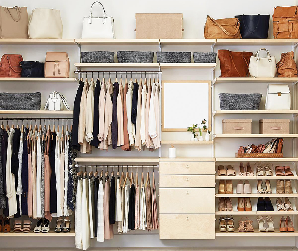 Bố trí không gian tủ quần áo hài hòa, gọn gàng