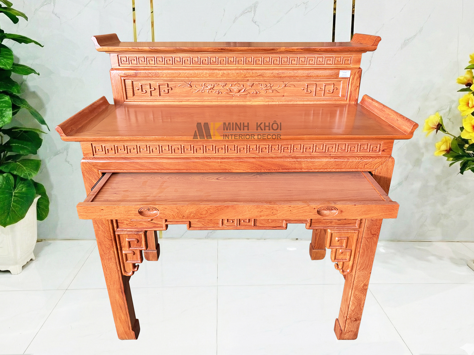 Bàn Thờ Gỗ Hương Đá 2 Tầng - BT912
