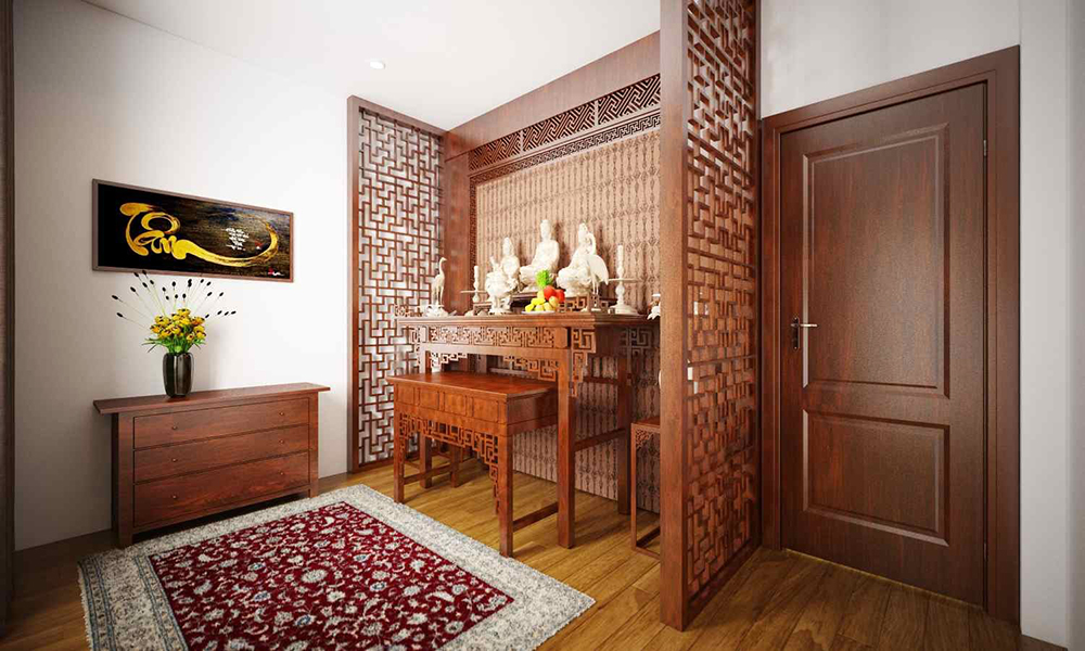 Cách xử lý khi đặt giường ngủ sau phòng thờ