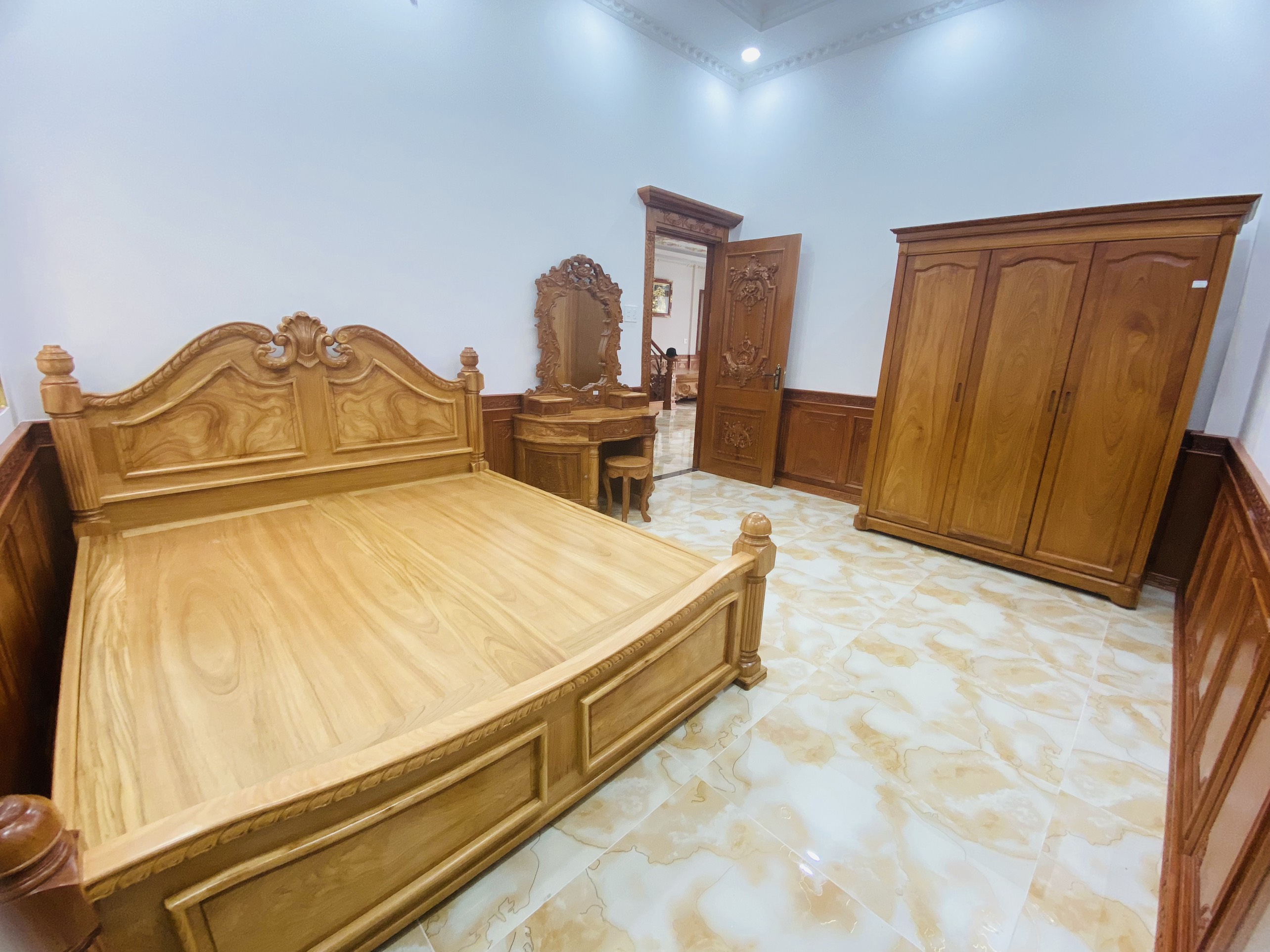 Combo Nội thất phòng ngủ gỗ gõ đỏ cao cấp - BPN1024