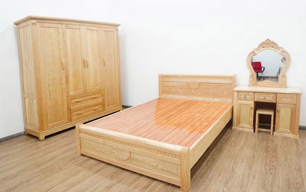 Combo Nội Thất Phòng Ngủ Gỗ Sồi - BPN008