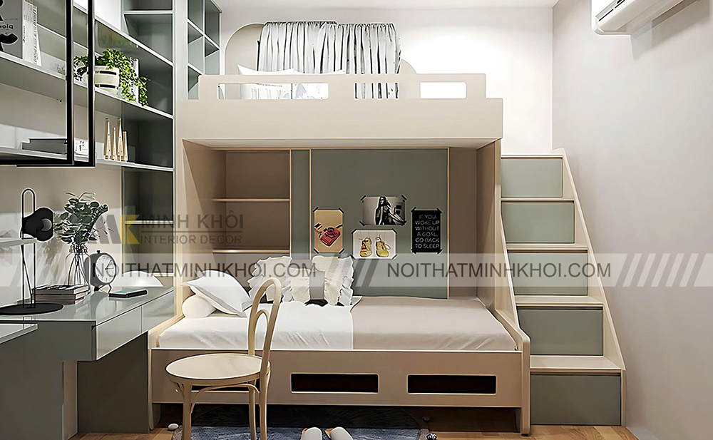 Đặc điểm của các mẫu giường tầng gỗ công nghiệp