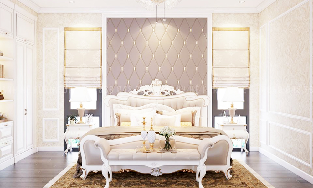 Decor đầu giường phòng ngủ tân cổ điển