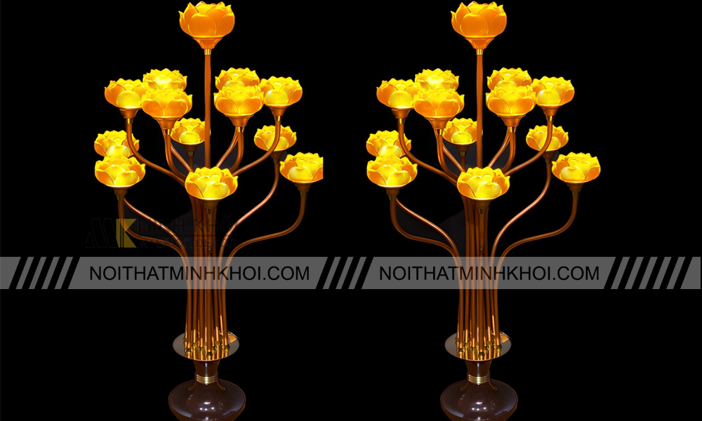 Đèn hoa sen lưu ly điện