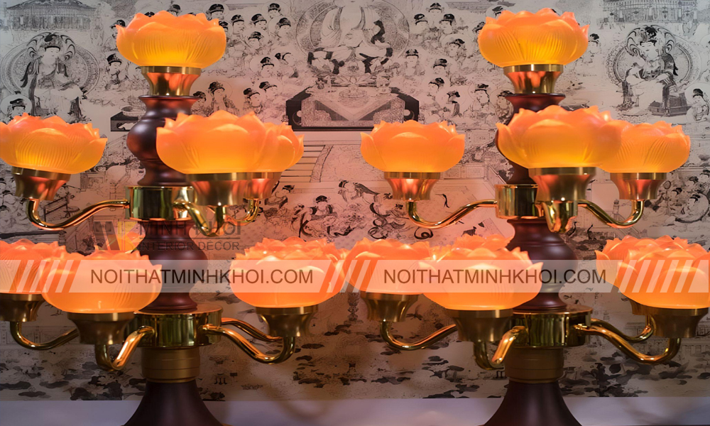 Lựa chọn loại đèn hoa sen để bàn thờ phù hợp