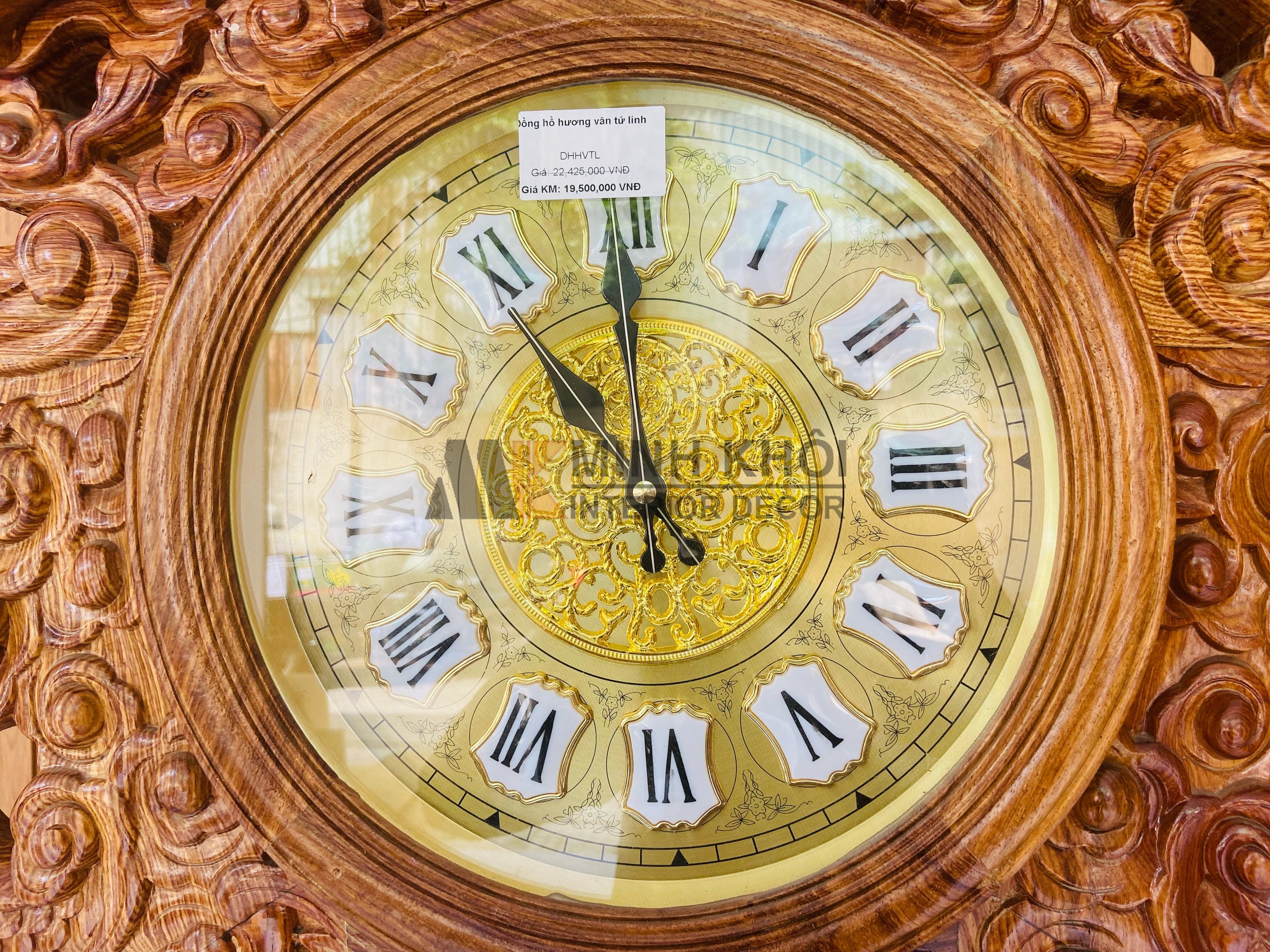 Đồng Hồ Gỗ Chạm Tứ Linh - DH904