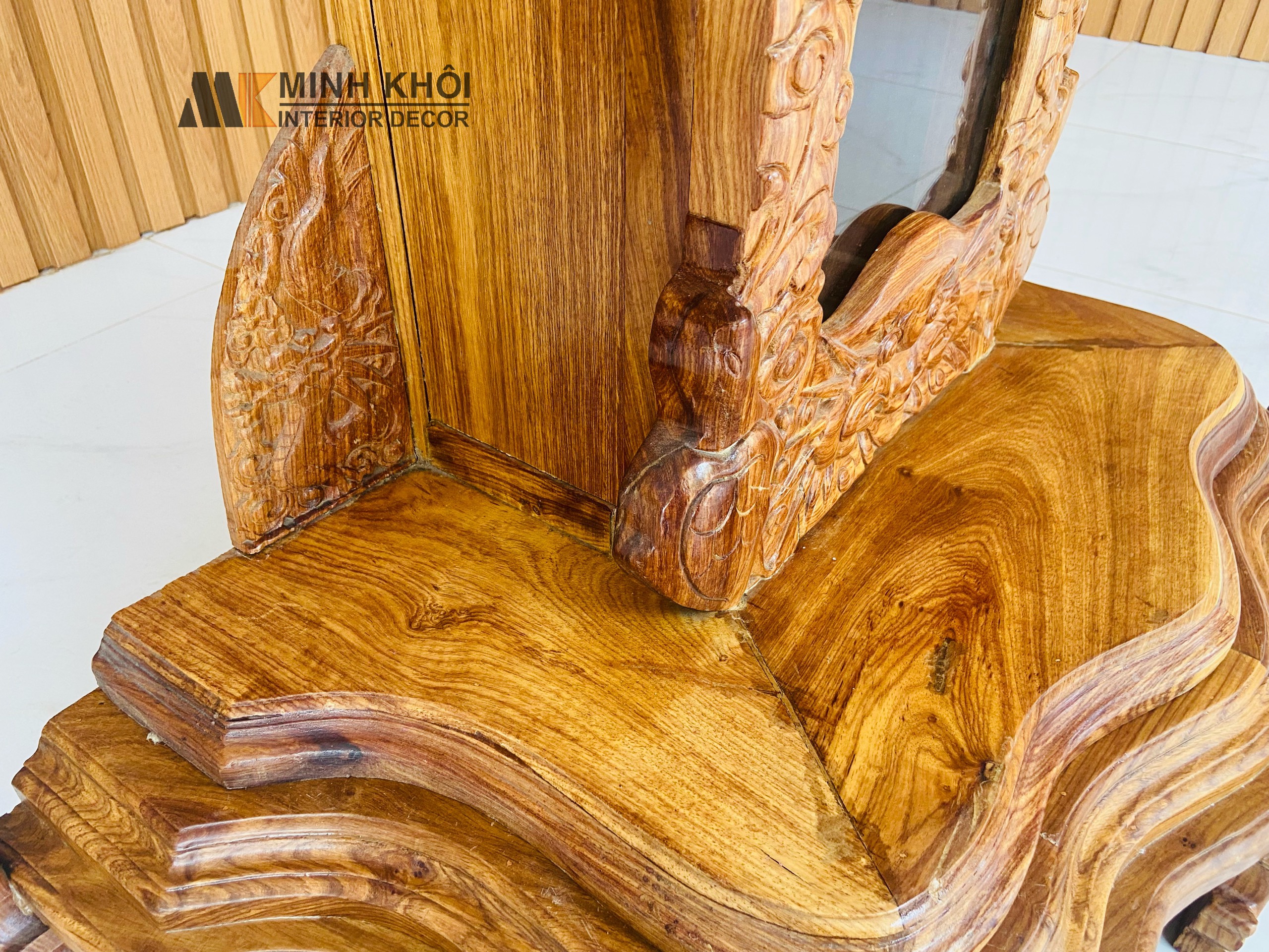 Đồng Hồ Gỗ Chạm Tứ Linh - DH904