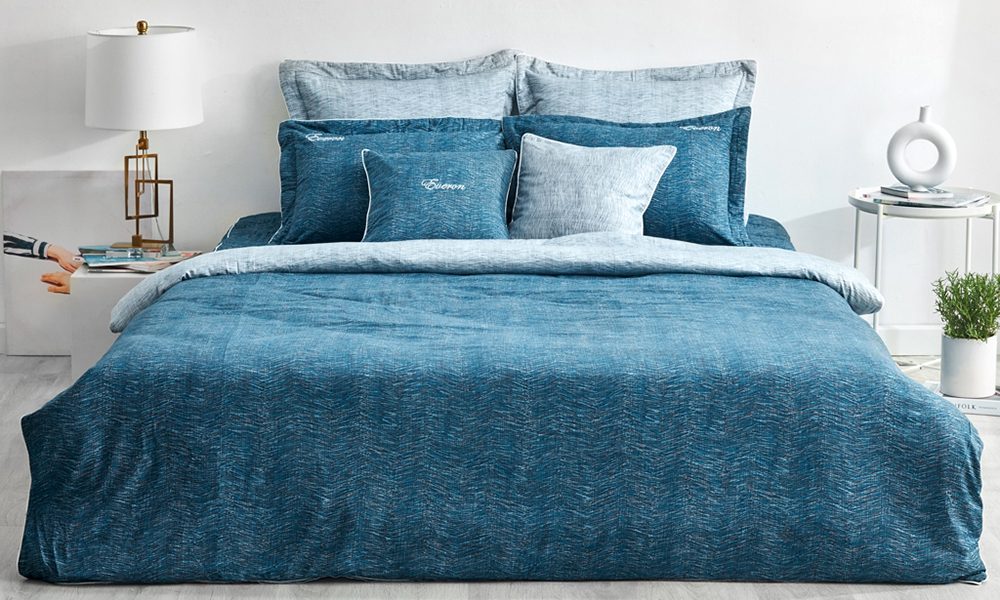 Ga giường tone màu xanh đẹp mắt