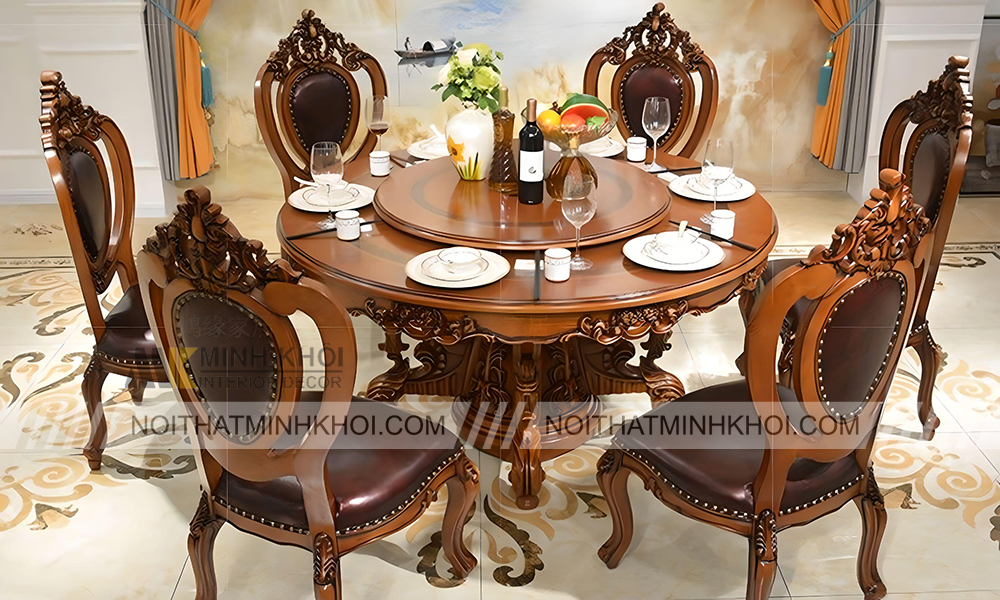 Ghế bàn ăn bọc da gỗ tự nhiên