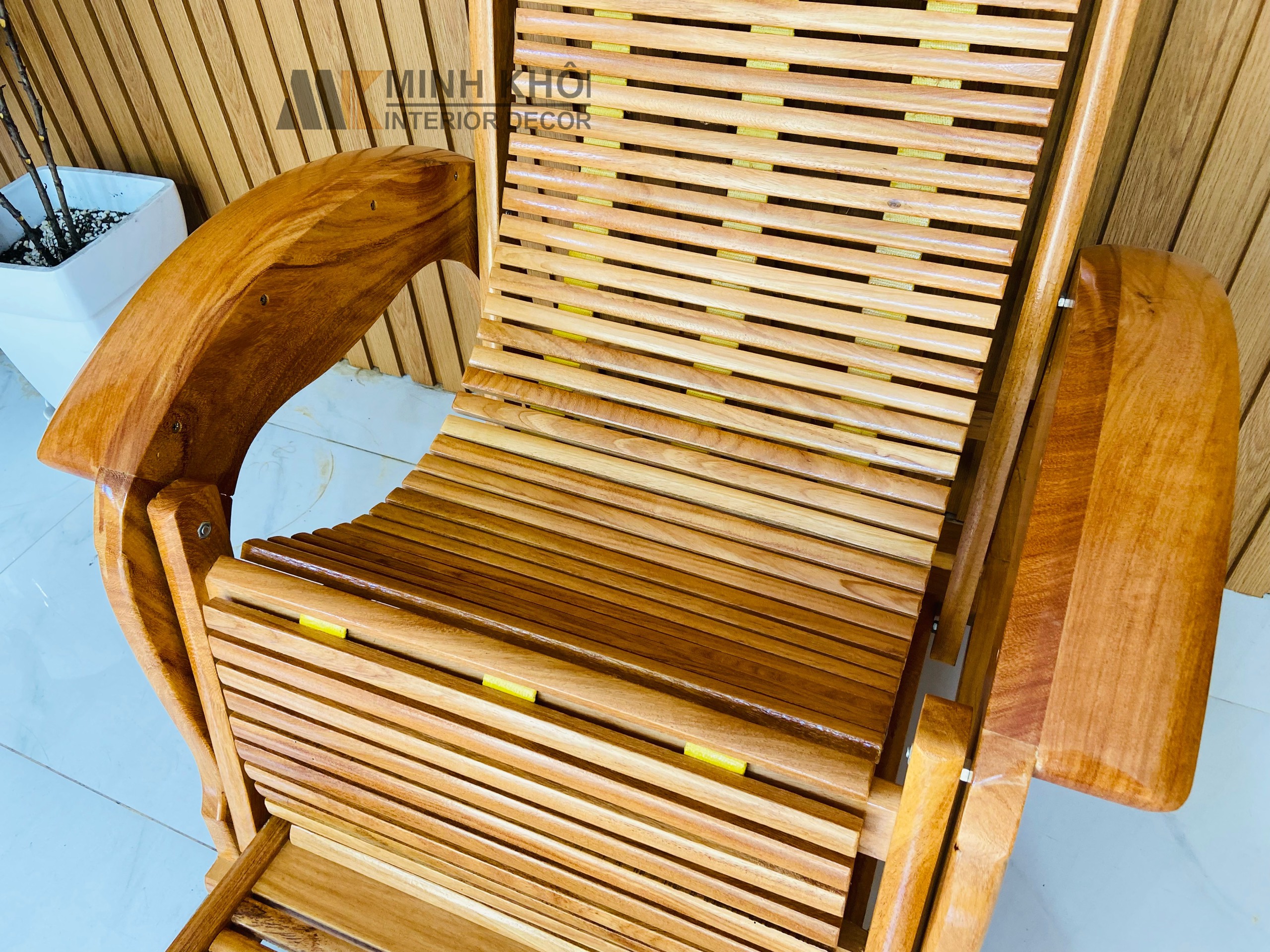 Ghế dây gỗ gõ đỏ - GPK201