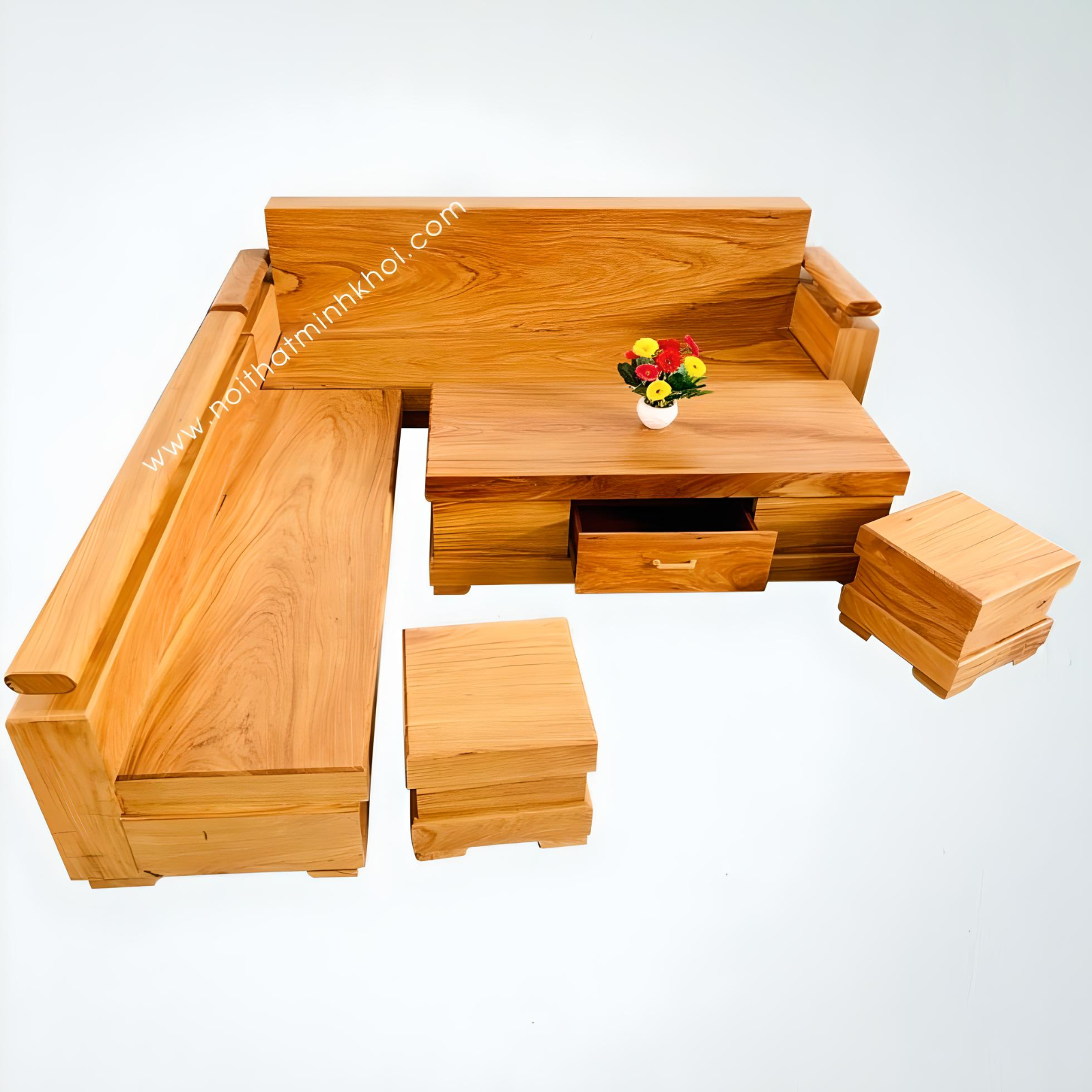 Sofa Góc Gỗ Tự Nhiên Thiết Kế Hiện Đại - SF903