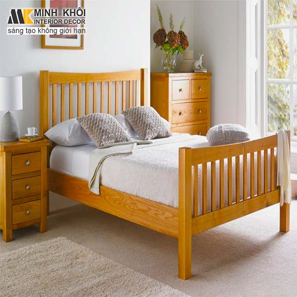Giường Ngủ Gỗ Sồi Mỹ Hiện Đại - GN1030