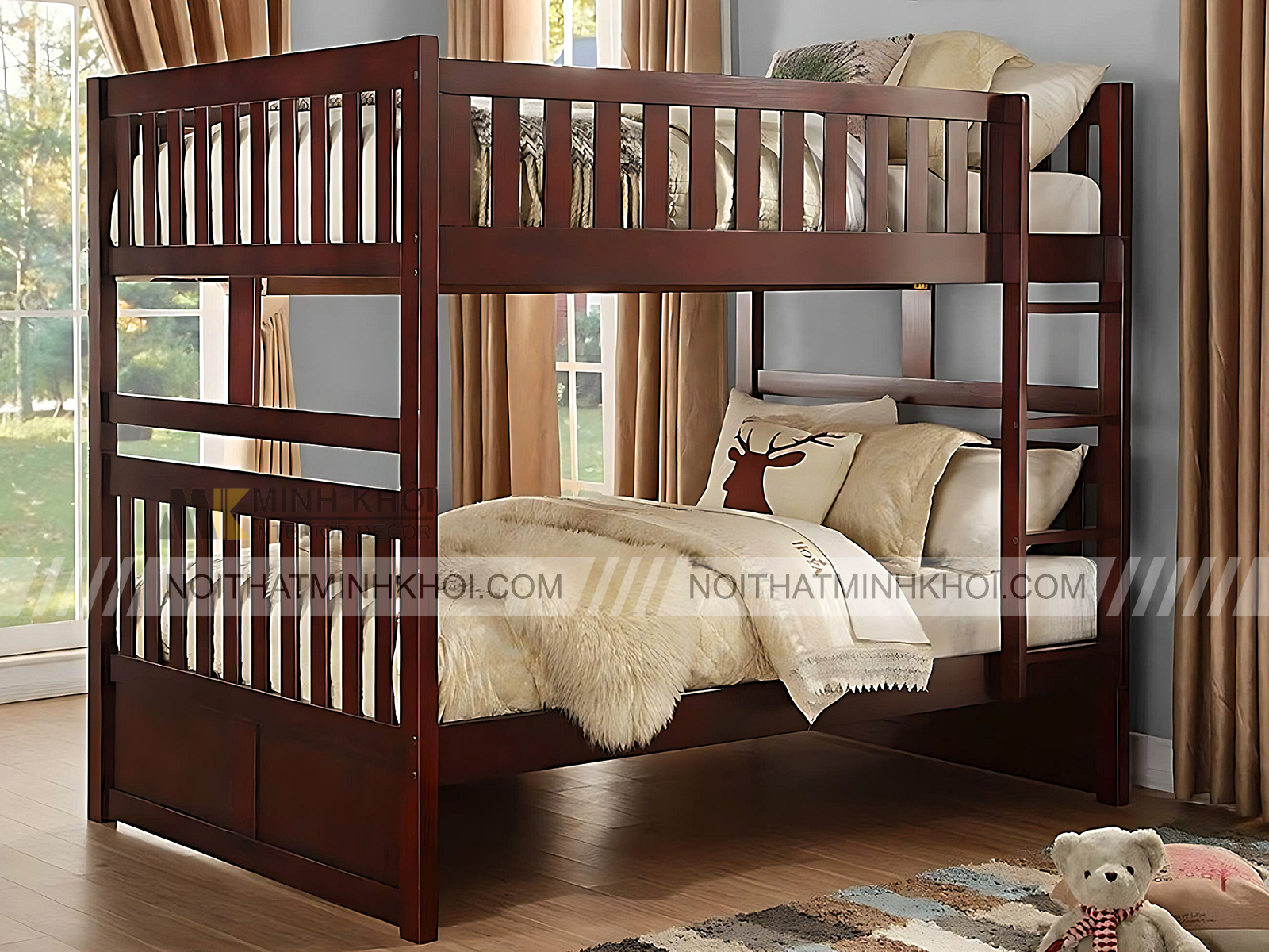 Giường 2 Tầng Gỗ Sồi Sang Trọng - FCH148