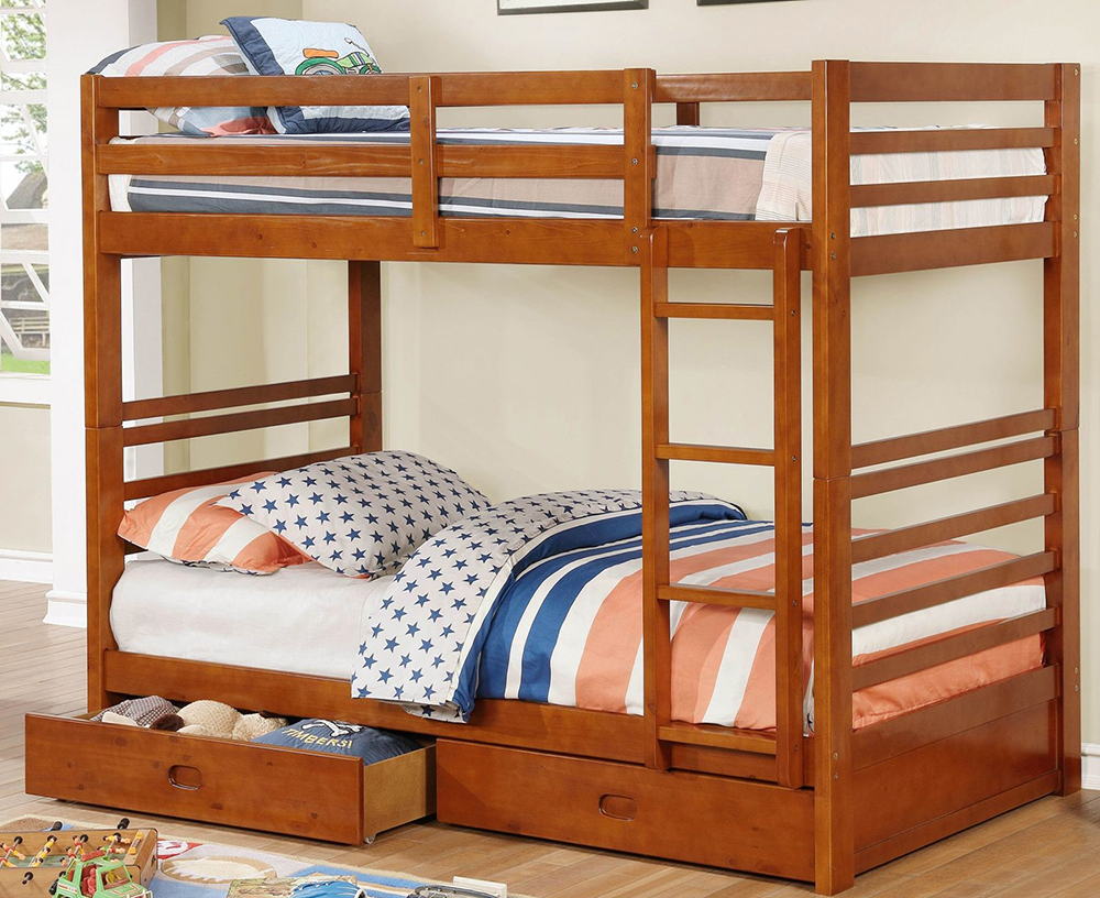 Giường 2 tầng gỗ tự nhiên thiết kế sang trọng