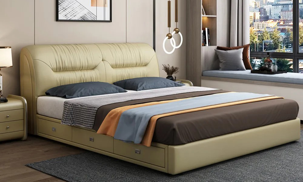 Giường Bọc Da Kết Hợp Hộc Thoại