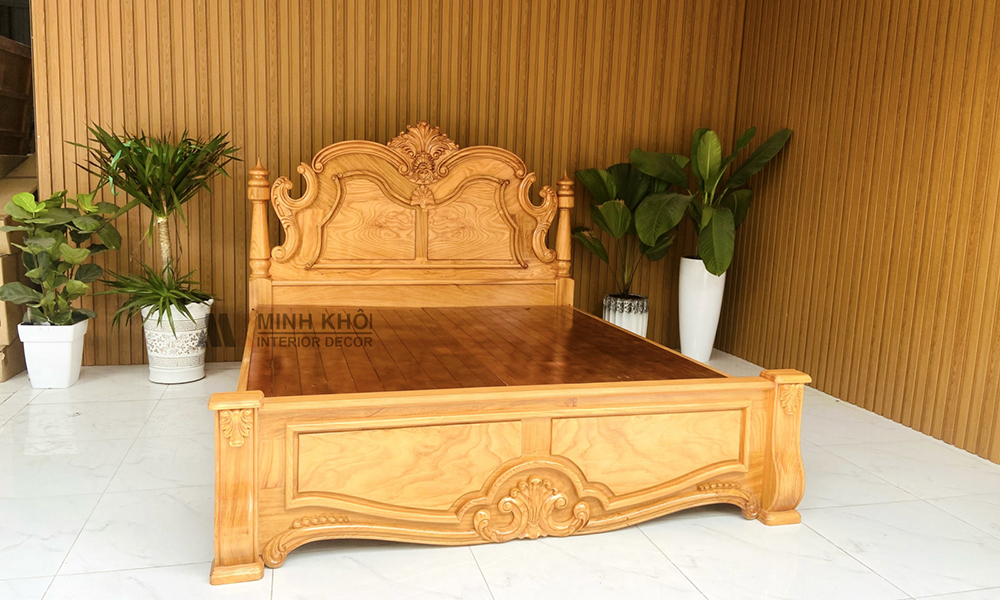 Giường Cao Cấp Gỗ Gõ Đỏ Cổ Điển - GN1053
