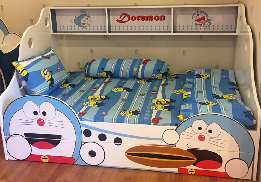 Giường Cho Bé Trai Kết Hợp Kệ Sách