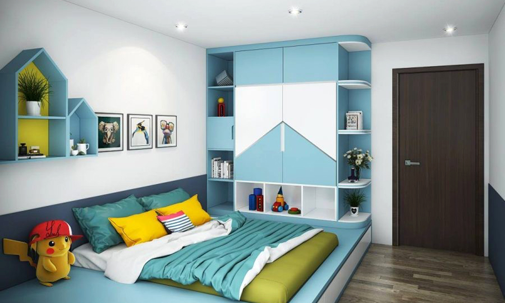 Giường Cho Bé Trai Kết Hợp Tủ Đồ Kích Thước Lớn