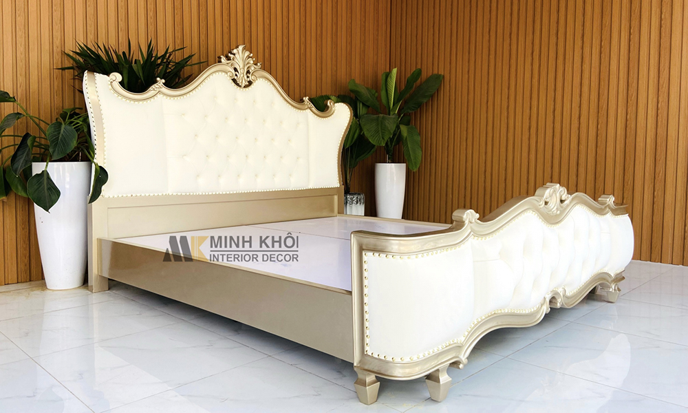 Giường Cổ Điển Kiểu Luis Đuôi Cách Tân Gỗ Sồi - GN1011