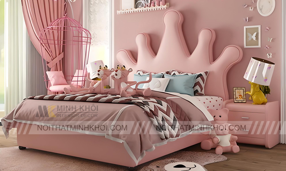 Giường Công Chúa Cho Bé Gái Màu Hồng Cực Xinh
