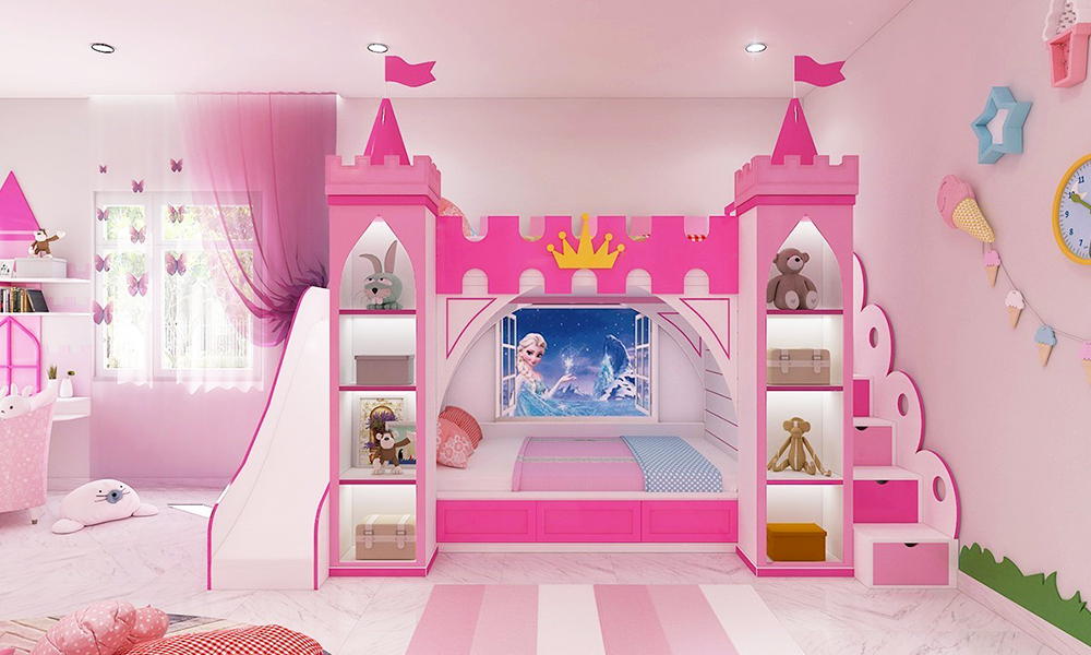Giường Công Chúa Màu Hồng Cho Bé Gái Cực Xinh?