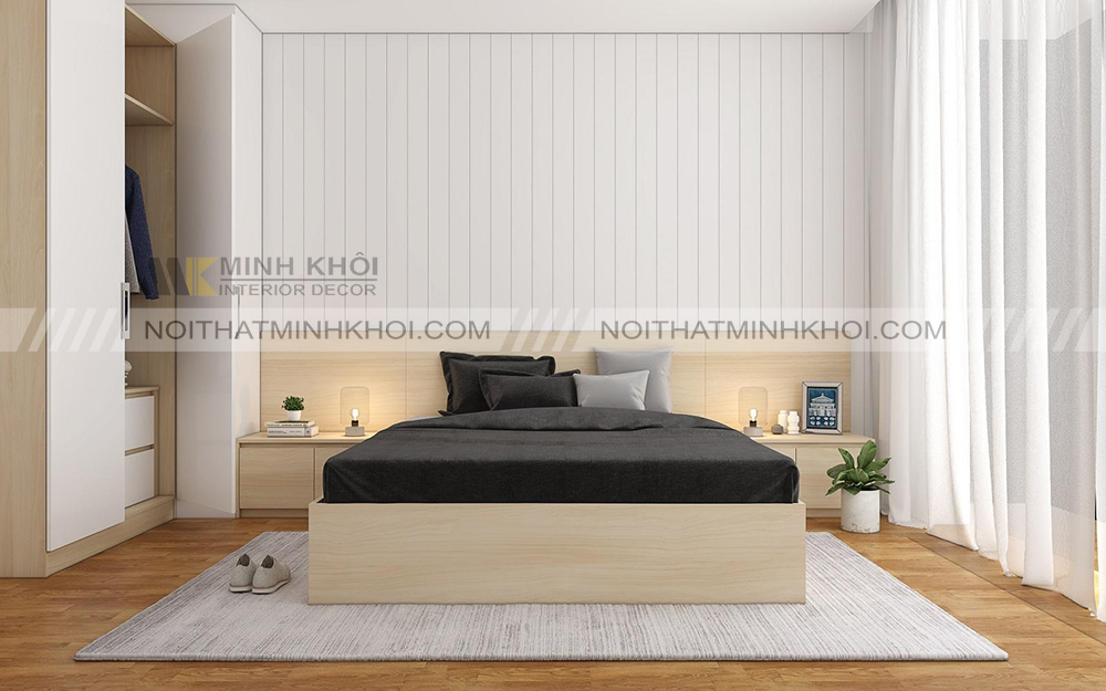 Giường ngủ gỗ công nghiệp hiện đại