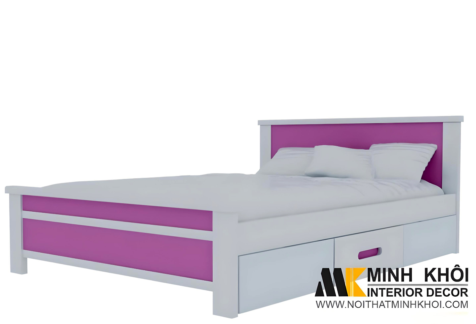 Giường Đơn Trẻ Em Gỗ Xoan Đào Có Hộc Kéo - FCH114