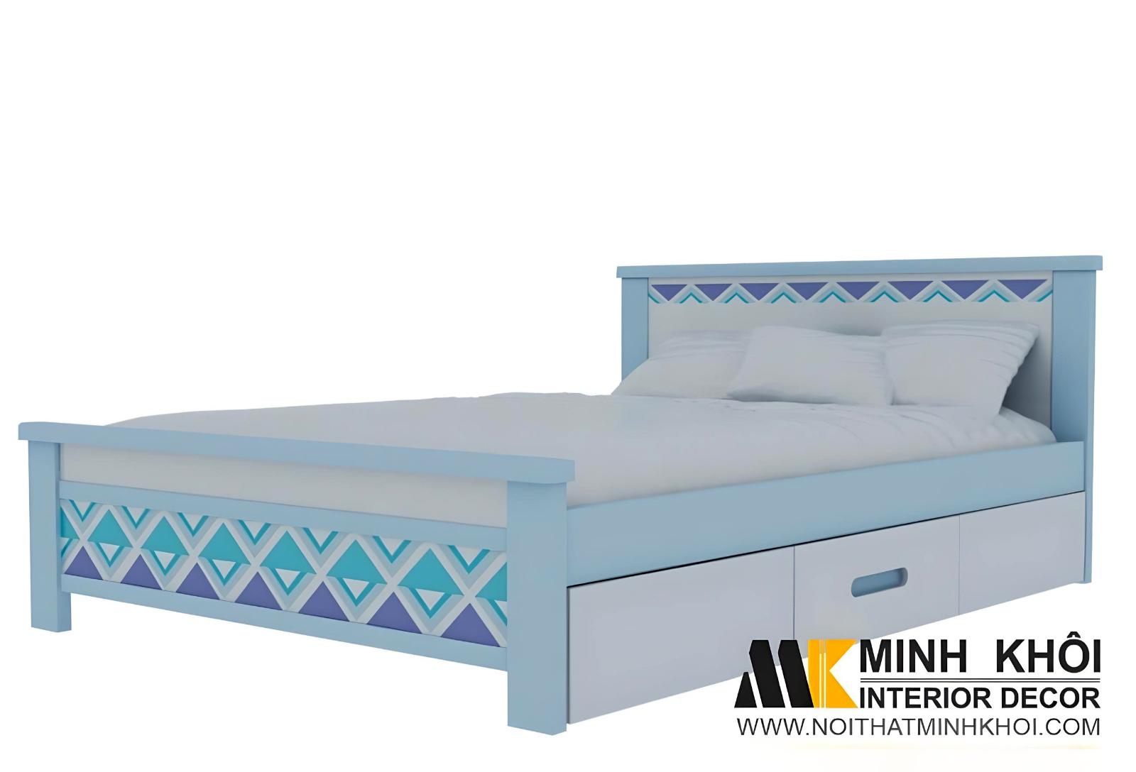 Giường Đơn Trẻ Em Gỗ Xoan Đào Có Hộc Kéo - FCH114