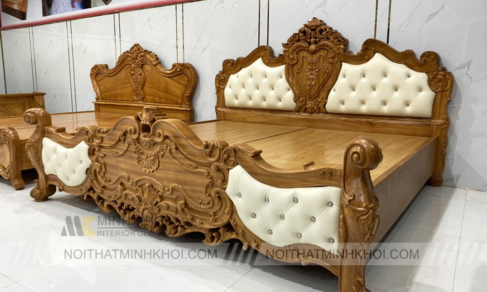 Mẫu Giường Gỗ Gõ Đỏ Đẹp Cao Cấp