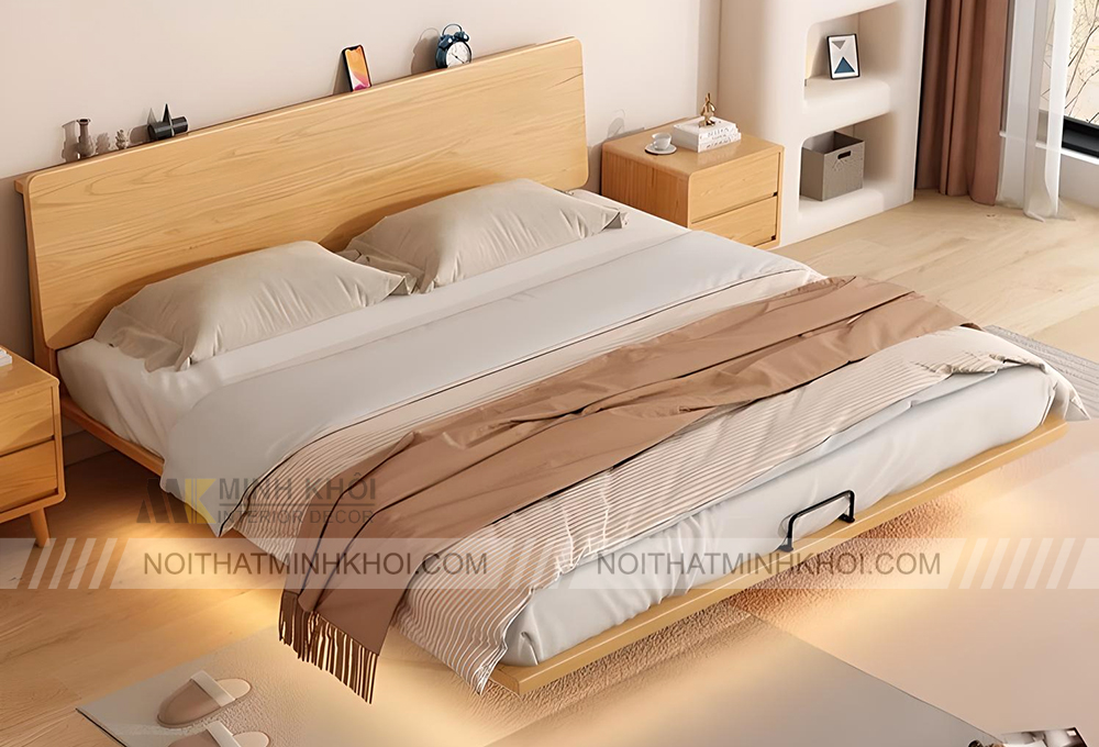 Giường Gỗ Tự Nhiên Tối Giản