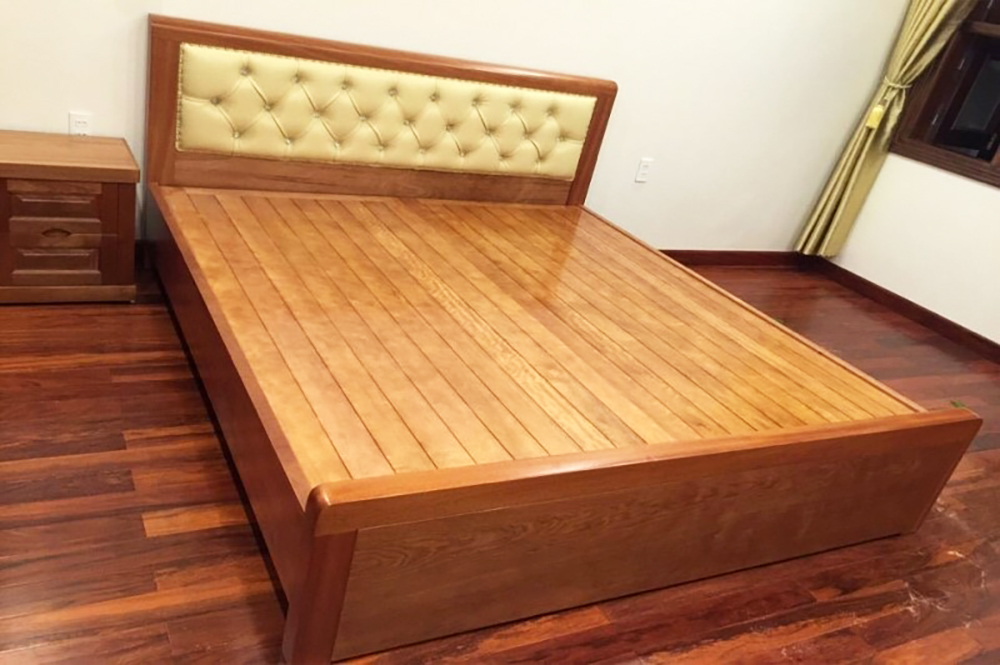 Giường gỗ xoan đào 1m6 x 2m