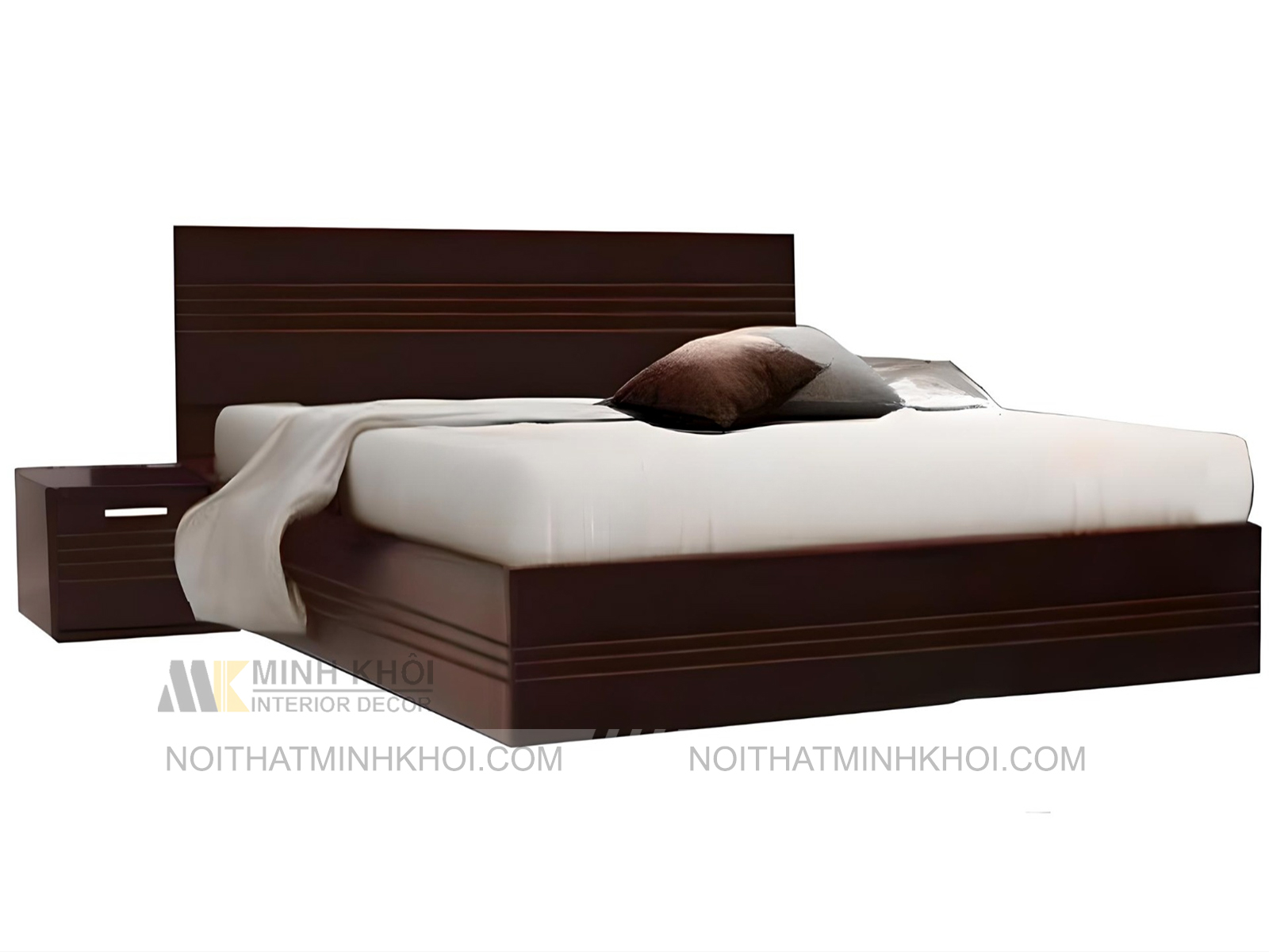 Giường Gỗ Xoan Đào Sọc Nâu Đen Socola - GN252