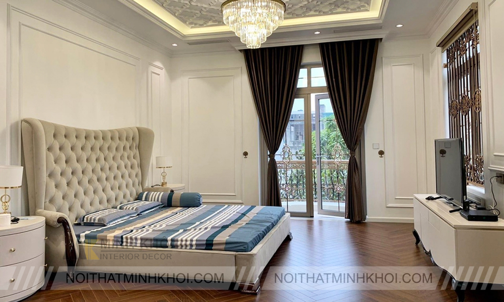 Giường Ngủ Bọc Da Tân Cổ Điển - GN505