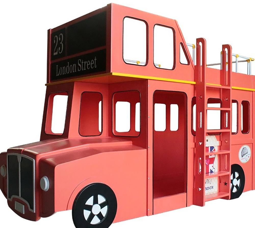 Giường ngủ cho bé trai kiểu dáng ô tô xe buýt tầng