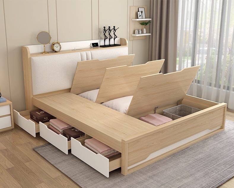 Giường ngủ có hộc tủ và hộc kéo đẹp sẽ mang đến cho căn phòng ngủ của bạn không chỉ sự tiện dụng, mà còn tạo nên vẻ đẹp hiện đại và sang trọng. Kiểu dáng đơn giản nhưng không kém phần độc đáo và sáng tạo, chiếc giường này sẽ làm hài lòng các khách hàng khó tính nhất.