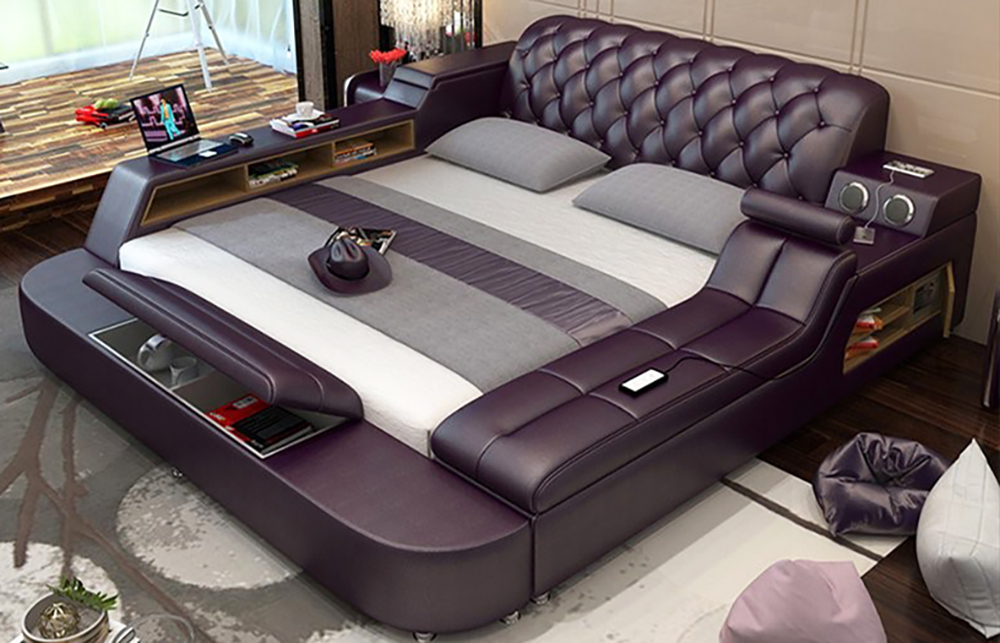 Giường ngủ đa năng màu tím độc đáo