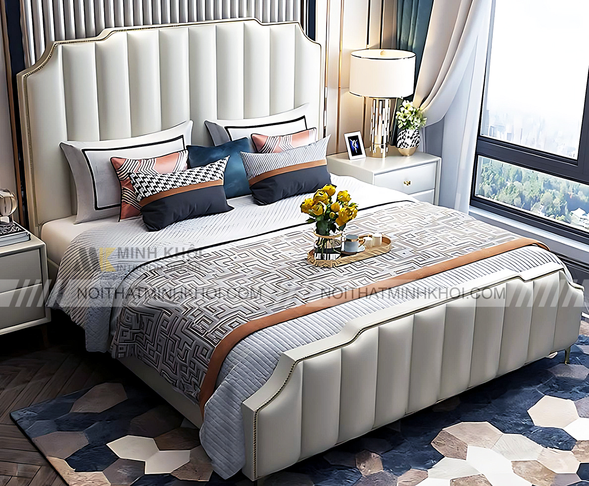 Giường ngủ đẹp bọc da sang trọng - GN1052