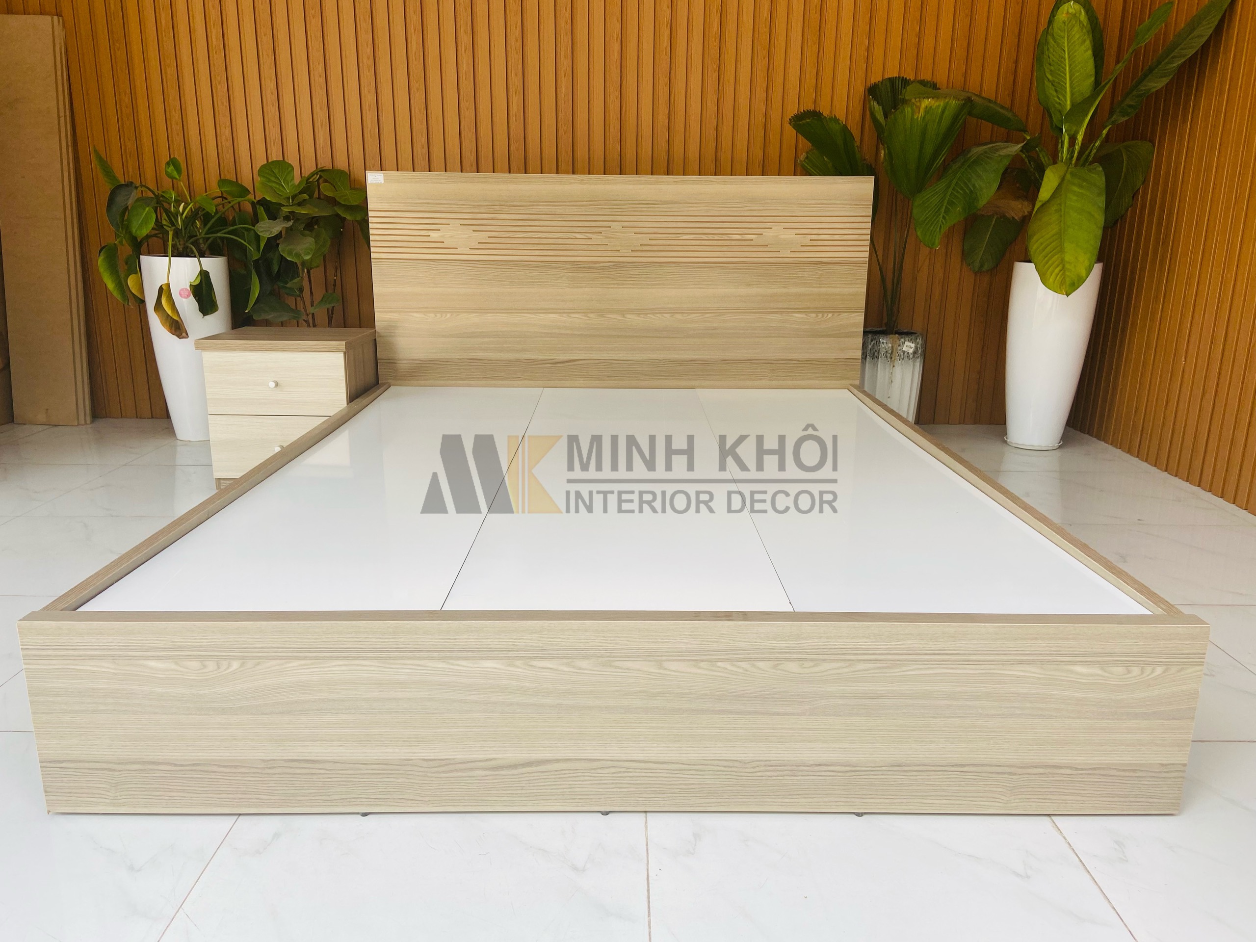 Giường ngủ gỗ 1m6 MFC Pano Sồi - GN508