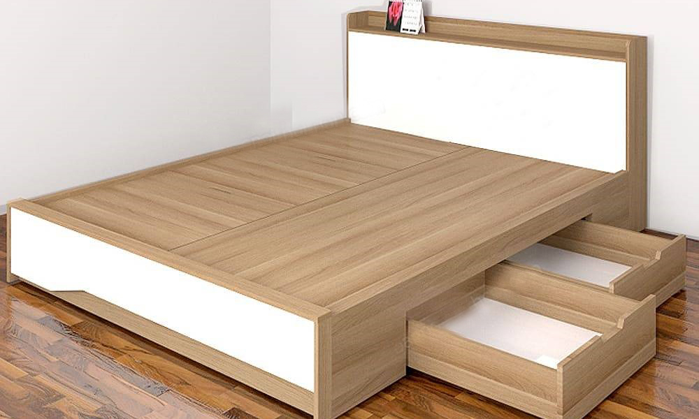 Giường ngủ gỗ công nghiệp kết hợp ngăn kéo