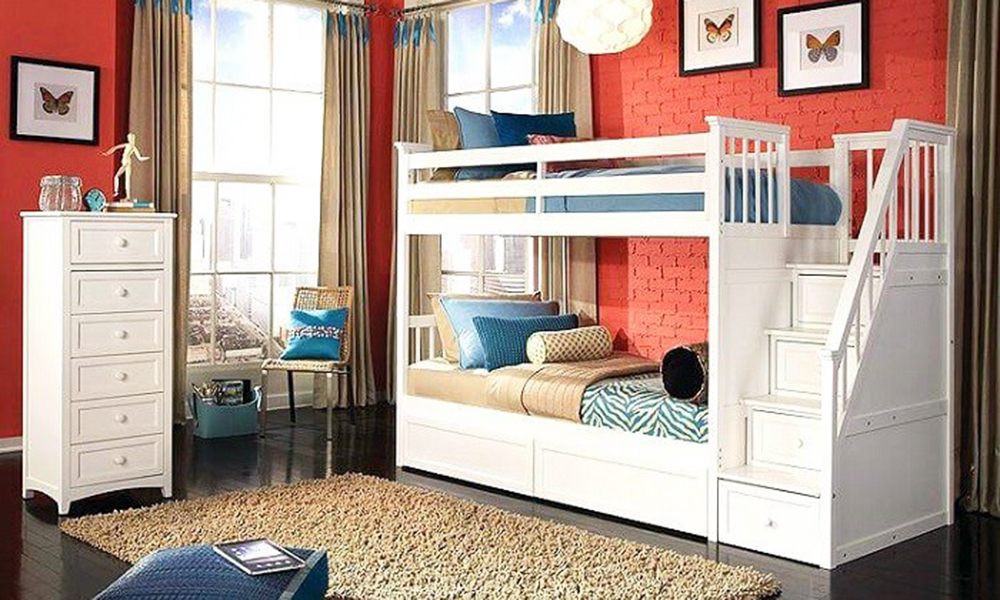 Giường ngủ gỗ công nghiệp màu trắng trang nhã