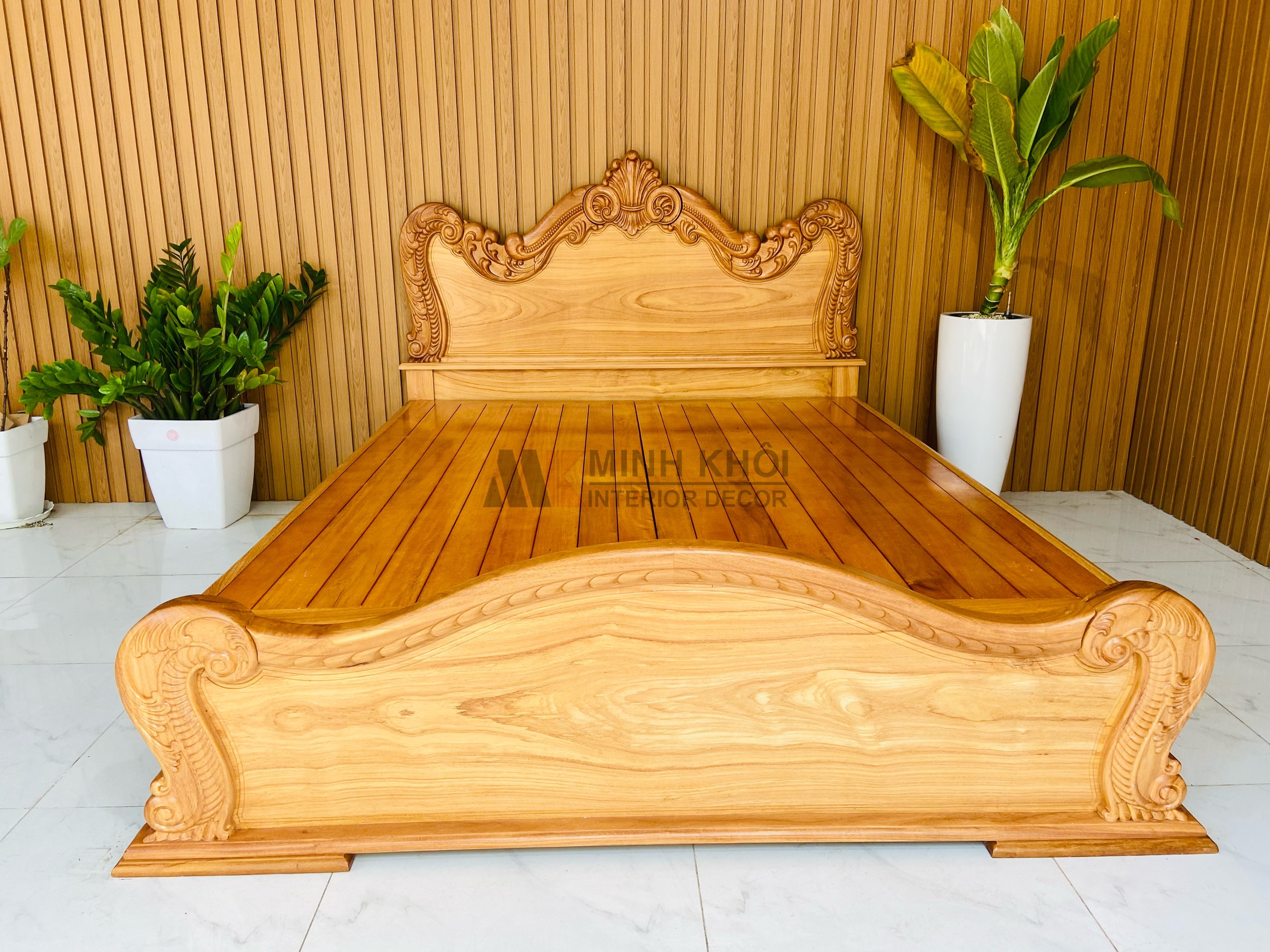 Giường Ngủ Gõ Đỏ 1m8 Tân Cổ Điển – GN504