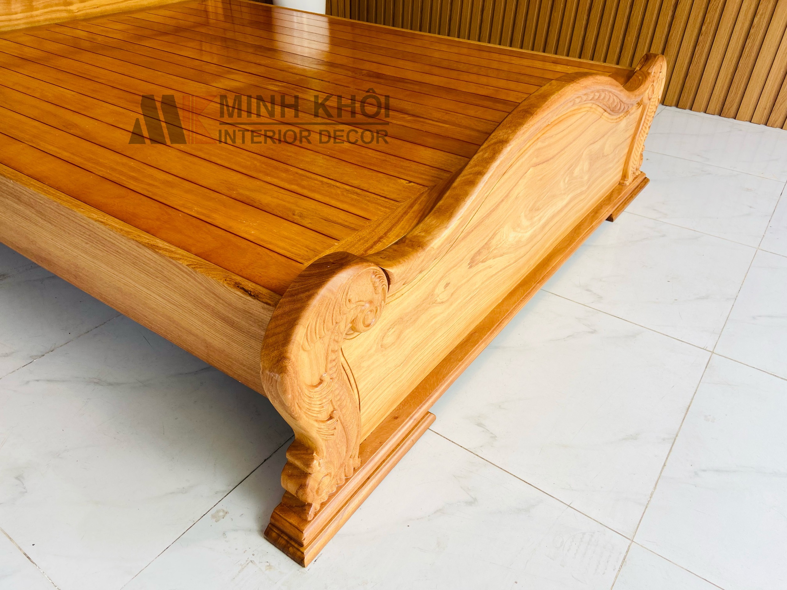 Giường Ngủ Gõ Đỏ 1m8 Tân Cổ Điển – GN504