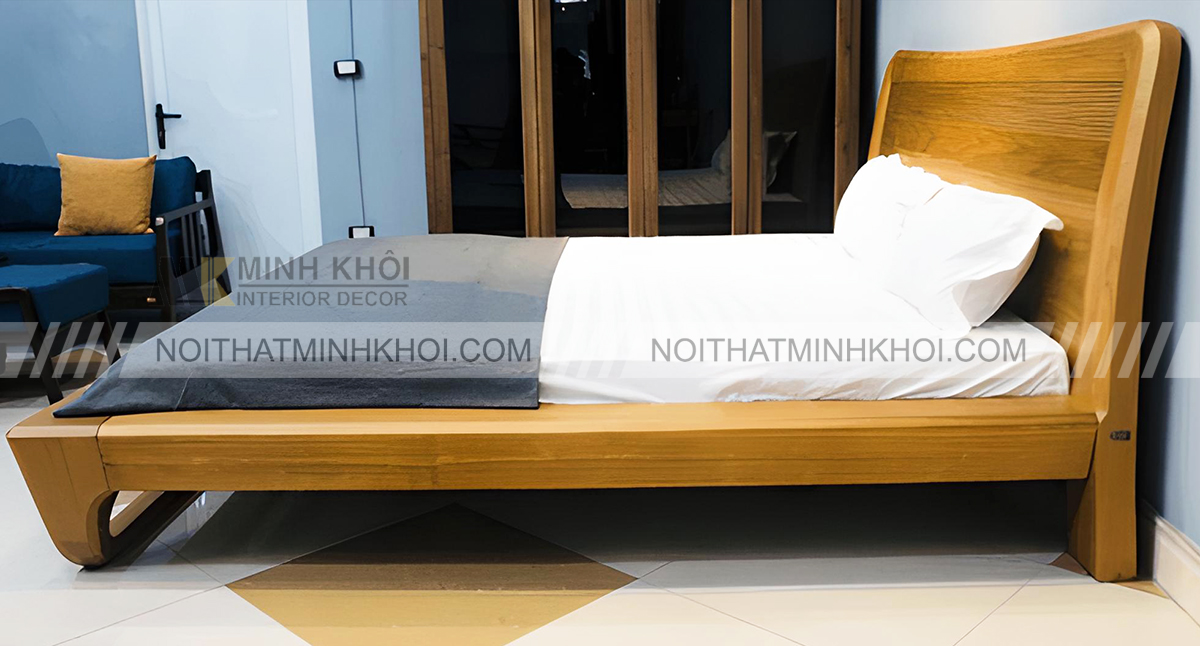 Giường Ngủ Gõ Đỏ Chân Quỳ 1m8 - GN445