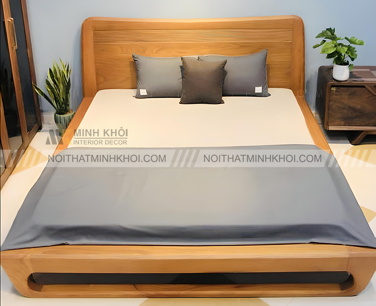 Giường ngủ gõ đỏ chân quỳ 1m8 - GN445